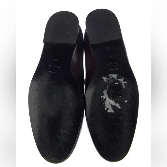 Toteme Burgundy/Brown Oval Leather Loafers EU 37 - Picture 4 of 7